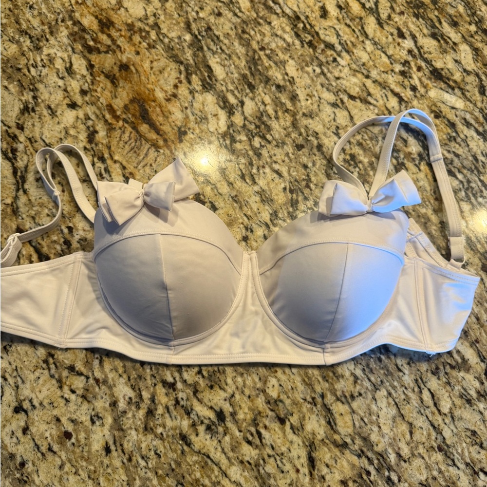 White Underwire Swim Top